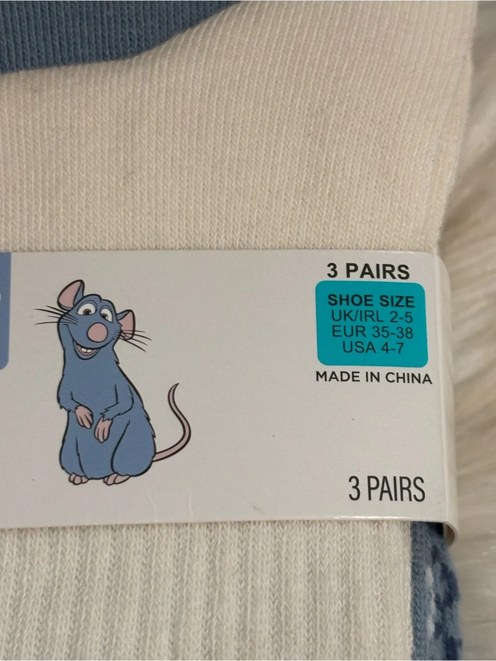 Disney Ratatouille Remy Set of 3 Socks